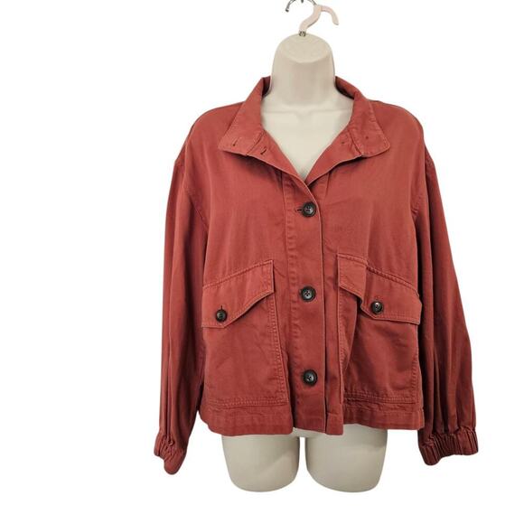 Madewell Jackets & Blazers - MADEWELL Bayview Balloon-Sleeve Jacket in Weathered Brick Size S